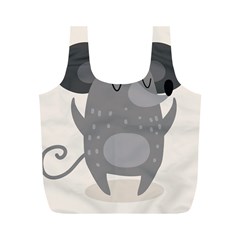 Tooth Bigstock Cute Cartoon Mouse Grey Animals Pest Full Print Recycle Bags (M) 