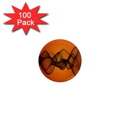 Transparent Waves Wave Orange 1  Mini Magnets (100 Pack) 