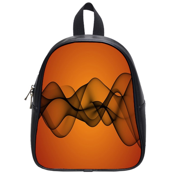 Transparent Waves Wave Orange School Bags (Small) 