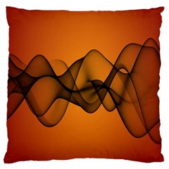 Transparent Waves Wave Orange Large Cushion Case (two Sides) by Mariart