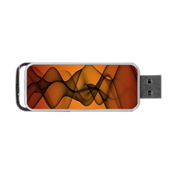 Transparent Waves Wave Orange Portable Usb Flash (one Side)