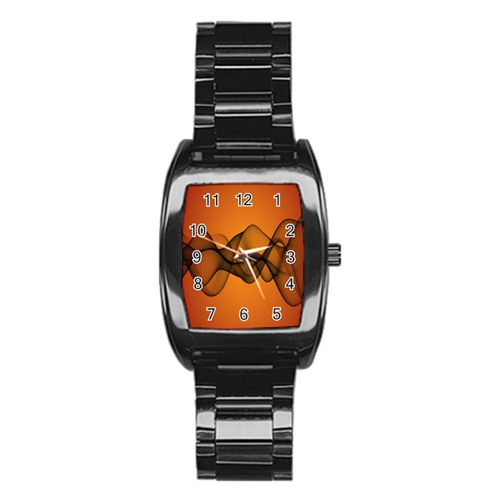 Transparent Waves Wave Orange Stainless Steel Barrel Watch