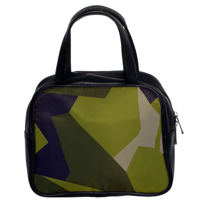 Unifom Camuflage Green Frey Purple Falg Classic Handbags (2 Sides)