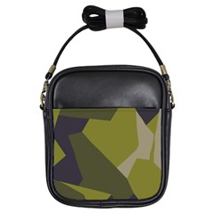 Unifom Camuflage Green Frey Purple Falg Girls Sling Bags by Mariart