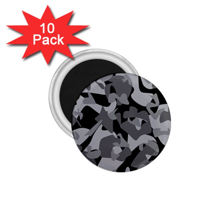 Urban Initial Camouflage Grey Black 1.75  Magnets (10 pack) 