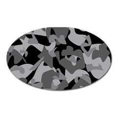 Urban Initial Camouflage Grey Black Oval Magnet by Mariart