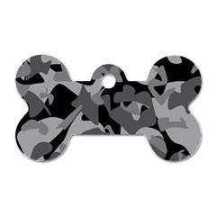 Urban Initial Camouflage Grey Black Dog Tag Bone (one Side) by Mariart