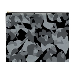 Urban Initial Camouflage Grey Black Cosmetic Bag (xl) by Mariart