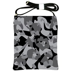 Urban Initial Camouflage Grey Black Shoulder Sling Bags by Mariart