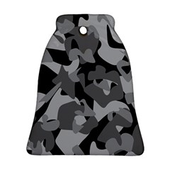 Urban Initial Camouflage Grey Black Bell Ornament (two Sides) by Mariart