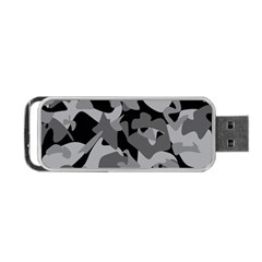 Urban Initial Camouflage Grey Black Portable Usb Flash (two Sides) by Mariart