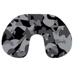 Urban Initial Camouflage Grey Black Travel Neck Pillows by Mariart