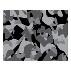 Urban Initial Camouflage Grey Black Double Sided Flano Blanket (large)  by Mariart