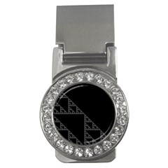 Triangle Black White Chevron Money Clips (cz) 