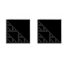 Triangle Black White Chevron Cufflinks (square)