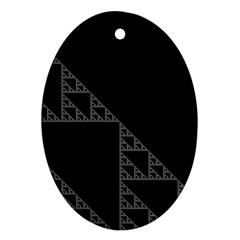 Triangle Black White Chevron Oval Ornament (two Sides) by Mariart