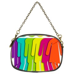 Trans Gender Purple Green Blue Yellow Red Orange Color Rainbow Sign Chain Purses (two Sides) 