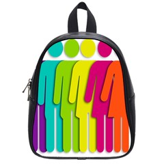 Trans Gender Purple Green Blue Yellow Red Orange Color Rainbow Sign School Bags (small) 