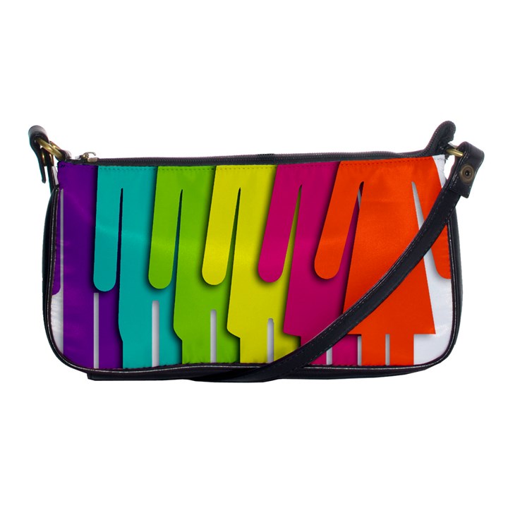 Trans Gender Purple Green Blue Yellow Red Orange Color Rainbow Sign Shoulder Clutch Bags