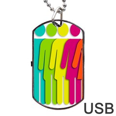 Trans Gender Purple Green Blue Yellow Red Orange Color Rainbow Sign Dog Tag Usb Flash (one Side) by Mariart