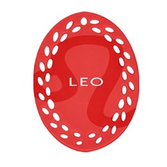 Zodiac Leo Oval Filigree Ornament (two Sides)