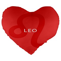 Zodiac Leo Large 19  Premium Flano Heart Shape Cushions by Mariart