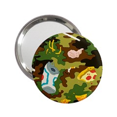 Urban Camo Green Brown Grey Pizza Strom 2 25  Handbag Mirrors by Mariart