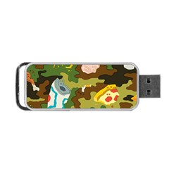 Urban Camo Green Brown Grey Pizza Strom Portable Usb Flash (two Sides)