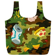 Urban Camo Green Brown Grey Pizza Strom Full Print Recycle Bags (l)  by Mariart