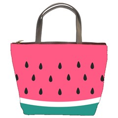 Watermelon Red Green White Black Fruit Bucket Bags by Mariart