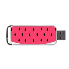 Watermelon Red Green White Black Fruit Portable Usb Flash (two Sides) by Mariart