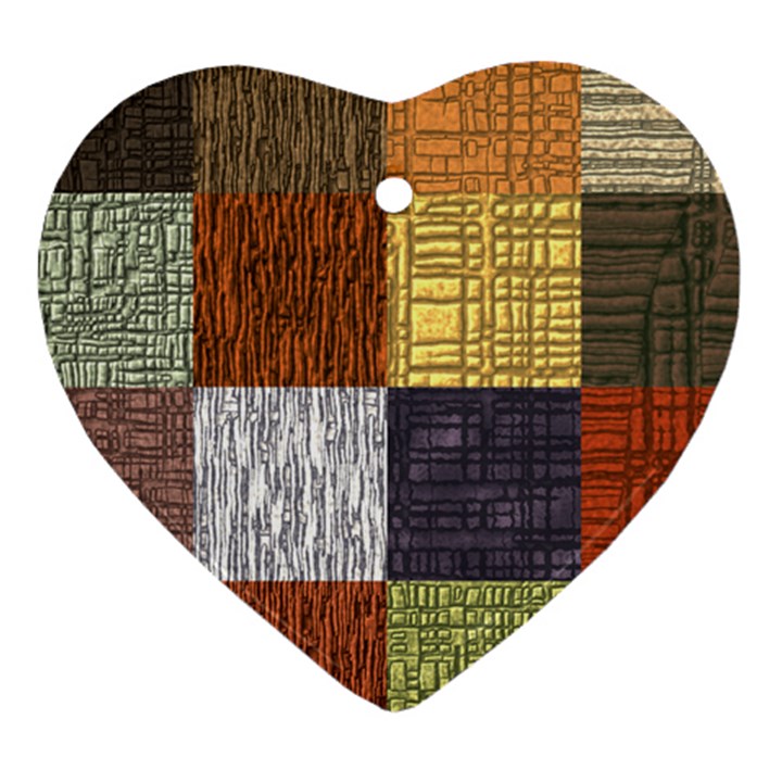 Blocky Filters Yellow Brown Purple Red Grey Color Rainbow Ornament (Heart)
