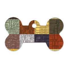 Blocky Filters Yellow Brown Purple Red Grey Color Rainbow Dog Tag Bone (one Side) by Mariart