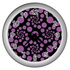 Pattern Wall Clocks (silver)  by Valentinaart