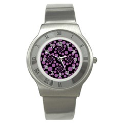 Pattern Stainless Steel Watch by Valentinaart