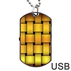 Rough Gold Weaving Pattern Dog Tag Usb Flash (two Sides) by Simbadda