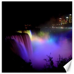 Niagara Falls Dancing Lights Colorful Lights Brighten Up The Night At Niagara Falls Canvas 16  X 16   by Simbadda