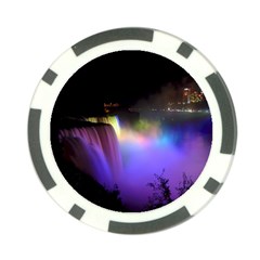 Niagara Falls Dancing Lights Colorful Lights Brighten Up The Night At Niagara Falls Poker Chip Card Guard by Simbadda