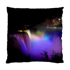 Niagara Falls Dancing Lights Colorful Lights Brighten Up The Night At Niagara Falls Standard Cushion Case (one Side) by Simbadda