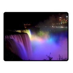 Niagara Falls Dancing Lights Colorful Lights Brighten Up The Night At Niagara Falls Fleece Blanket (small) by Simbadda