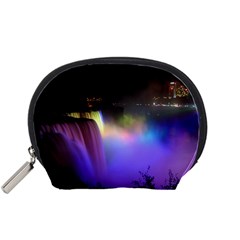 Niagara Falls Dancing Lights Colorful Lights Brighten Up The Night At Niagara Falls Accessory Pouches (small)  by Simbadda