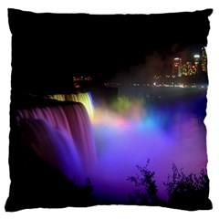 Niagara Falls Dancing Lights Colorful Lights Brighten Up The Night At Niagara Falls Standard Flano Cushion Case (two Sides) by Simbadda