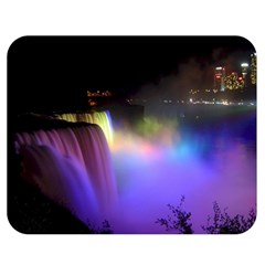 Niagara Falls Dancing Lights Colorful Lights Brighten Up The Night At Niagara Falls Double Sided Flano Blanket (medium)  by Simbadda