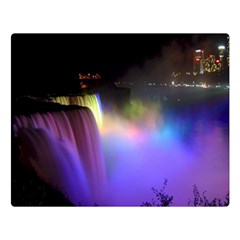 Niagara Falls Dancing Lights Colorful Lights Brighten Up The Night At Niagara Falls Double Sided Flano Blanket (large)  by Simbadda