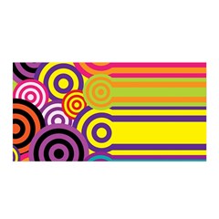 Retro Circles And Stripes Colorful 60s And 70s Style Circles And Stripes Background Satin Wrap by Simbadda