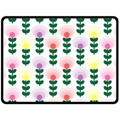 Floral Wallpaer Pattern Bright Bright Colorful Flowers Pattern Wallpaper Background Fleece Blanket (large)  by Simbadda