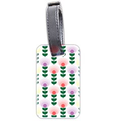 Floral Wallpaer Pattern Bright Bright Colorful Flowers Pattern Wallpaper Background Luggage Tags (two Sides) by Simbadda