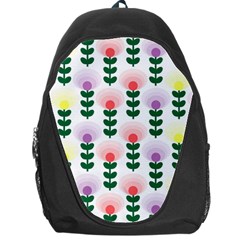 Floral Wallpaer Pattern Bright Bright Colorful Flowers Pattern Wallpaper Background Backpack Bag by Simbadda