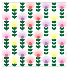 Floral Wallpaer Pattern Bright Bright Colorful Flowers Pattern Wallpaper Background Large Satin Scarf (square) by Simbadda