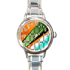 Abstract Wallpapers Round Italian Charm Watch by Simbadda